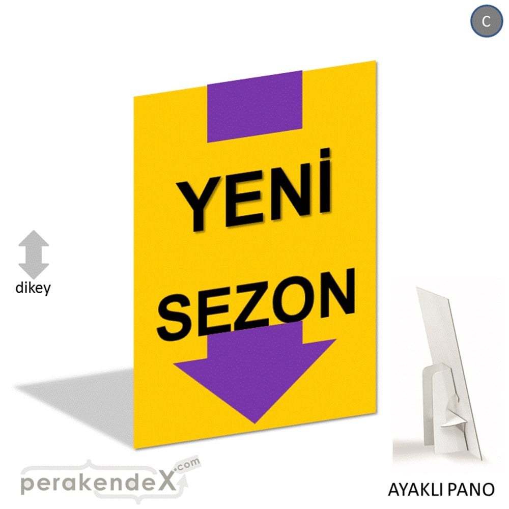 yeni sezon * AYAKLI REKLAM PANOSU -dikdörtgen,tek yön baskı
