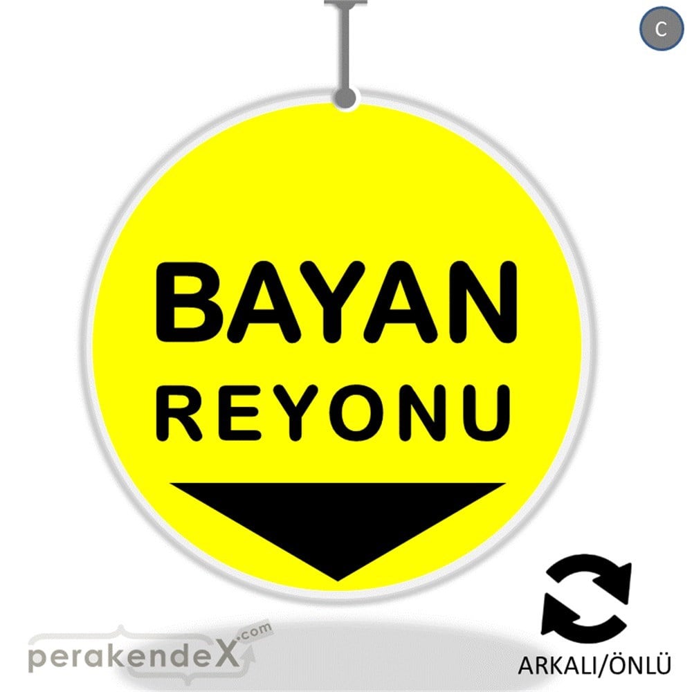 bayan reyonu yönlendirme DÖNKARTI -oval,çift yön baskı