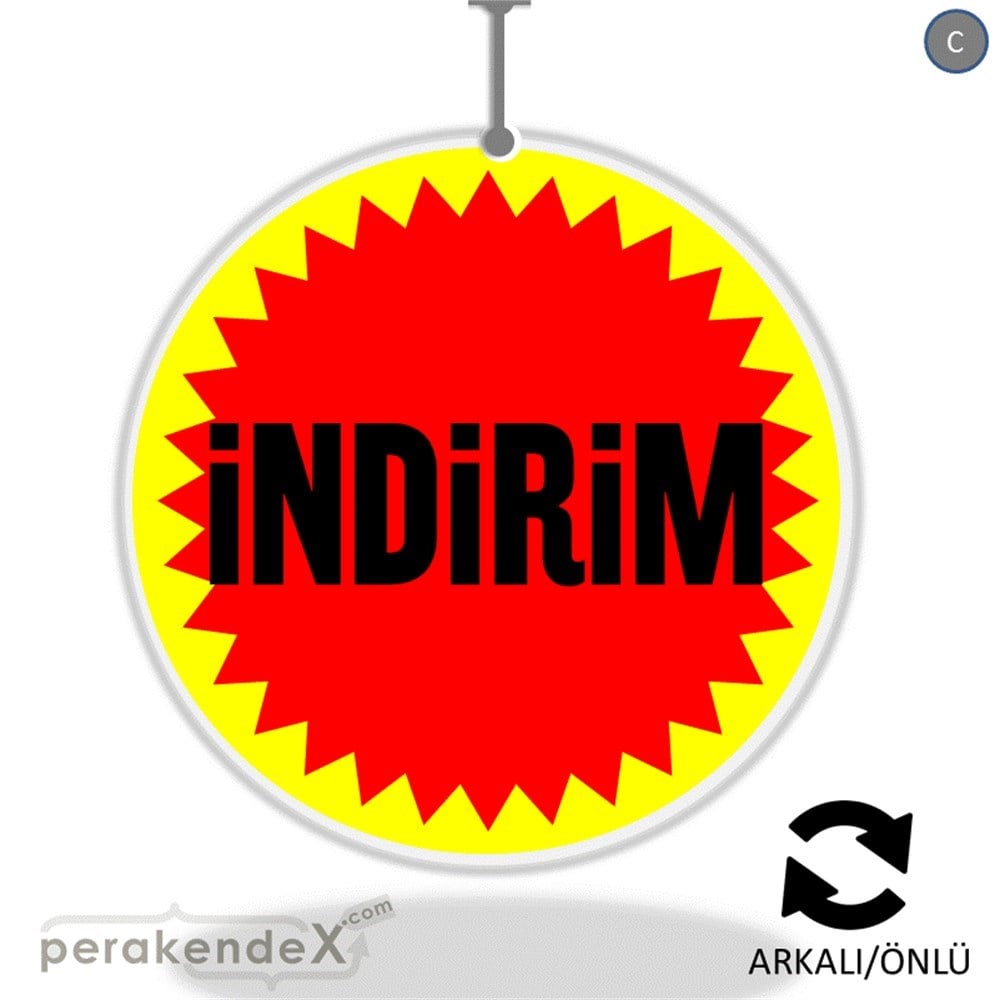 indirim DÖNKARTI -oval,çift yön baskı