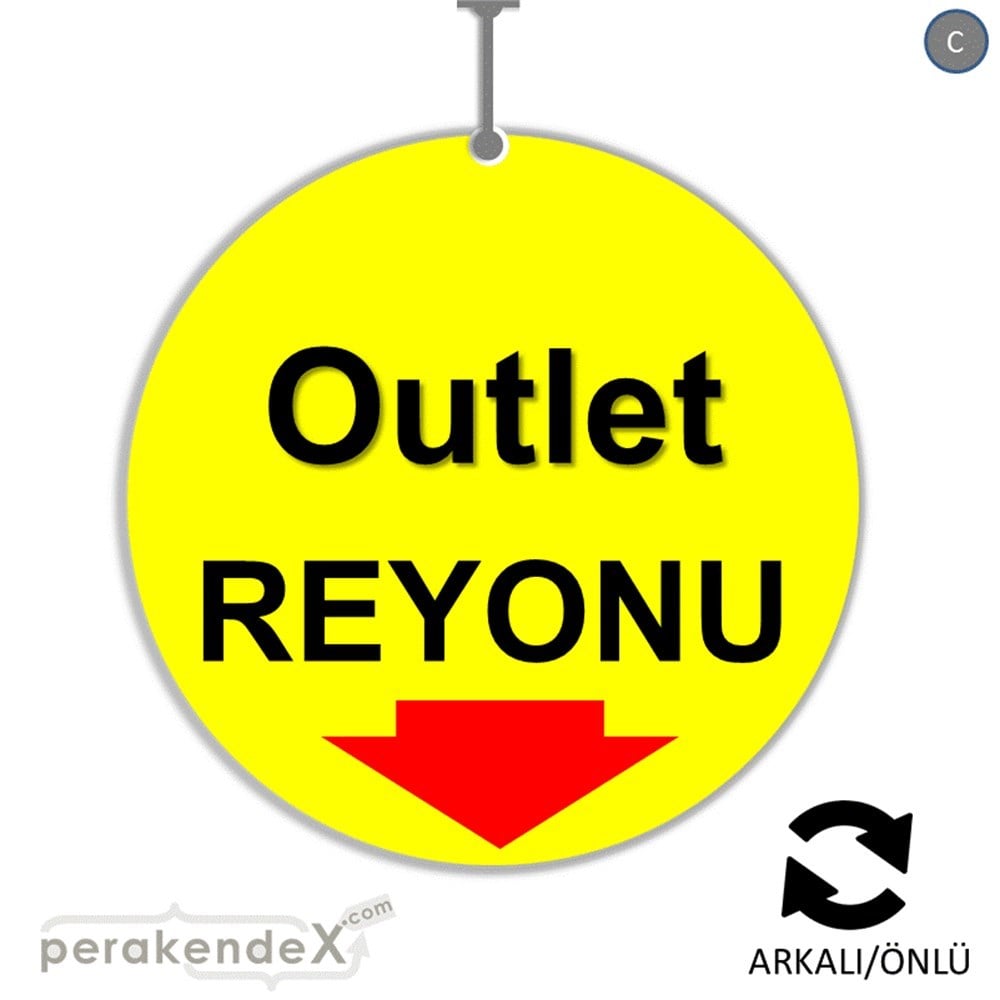 outlet reyonu DÖNKARTI -oval,çift yön baskı