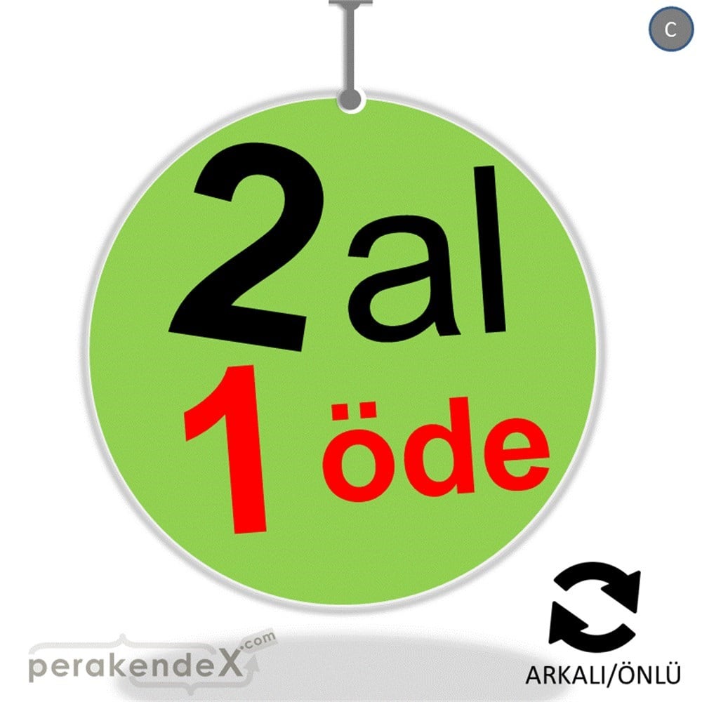 2 al 1 öde DÖNKARTI -oval,çift yön baskı