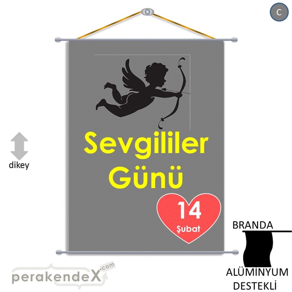 14 şubat sevgililer günü eros BRANDA POSTER,  AFİŞ -dikdörtgen,tek yön baskı