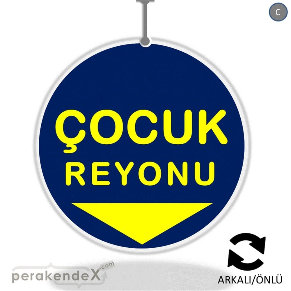 çocuk reyonu yönlendirme DÖNKARTI -oval,çift yön baskı