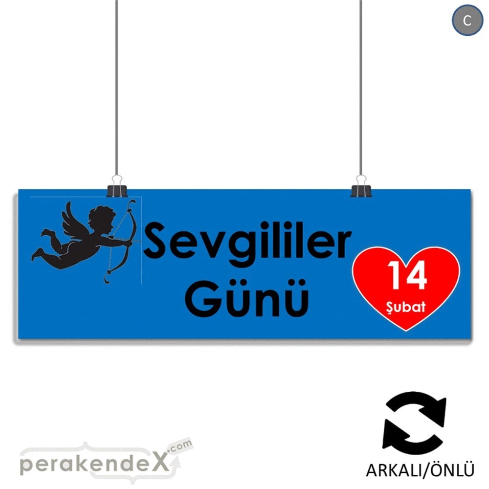 14 şubat sevgililer günü eros SERT PLASTİK POSTER,  AFİŞ (BANNER) -dikdörtgen,çift yön baskı
