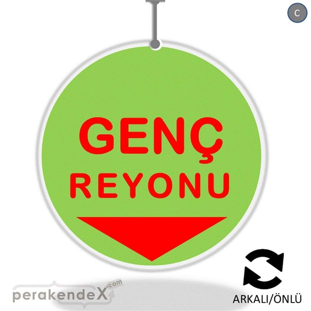 genç reyonu yönlendirme DÖNKARTI -oval,çift yön baskı
