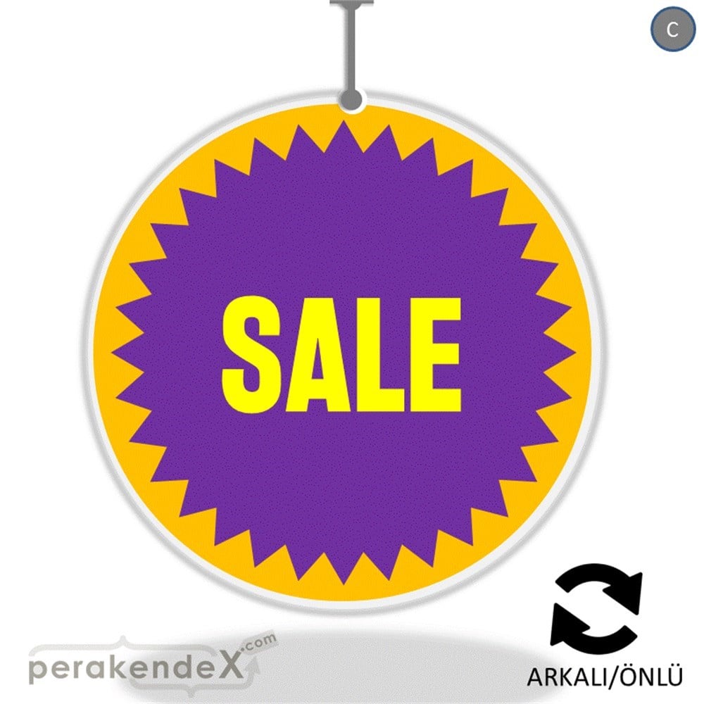 sale * DÖNKARTI -oval,çift yön baskı