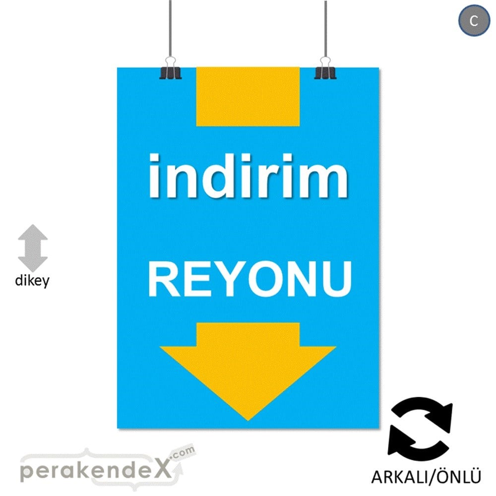indirim reyonu SERT PLASTİK POSTER -dikdörtgen,çift yön baskı