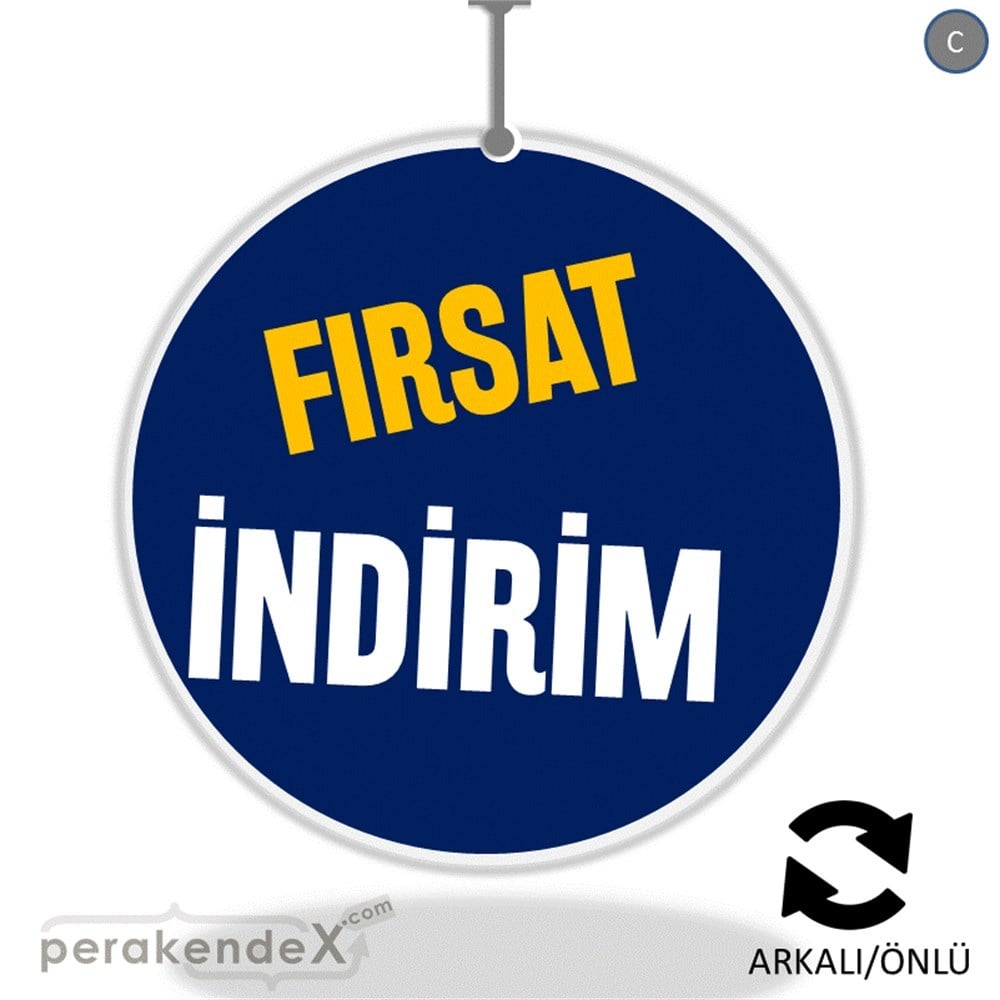 fırsat indirim DÖNKARTI -oval,çift yön baskı