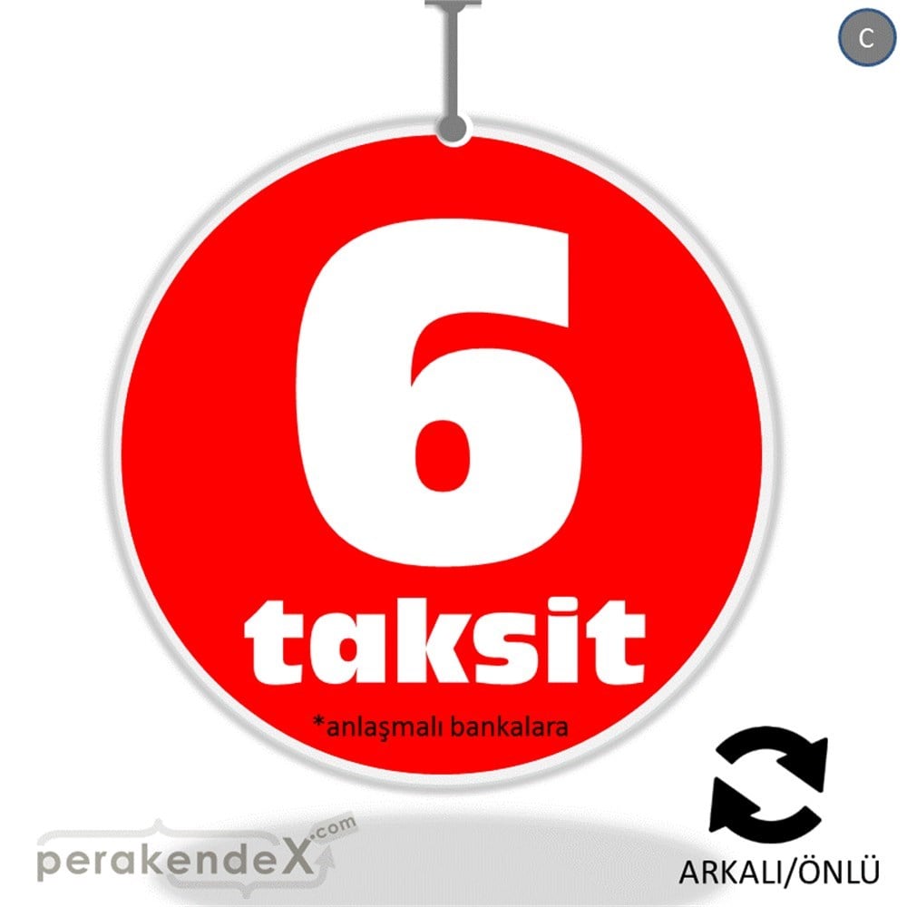 anlaşmalı bankalara 6 taksit DÖNKARTI -oval,çift yön baskı
