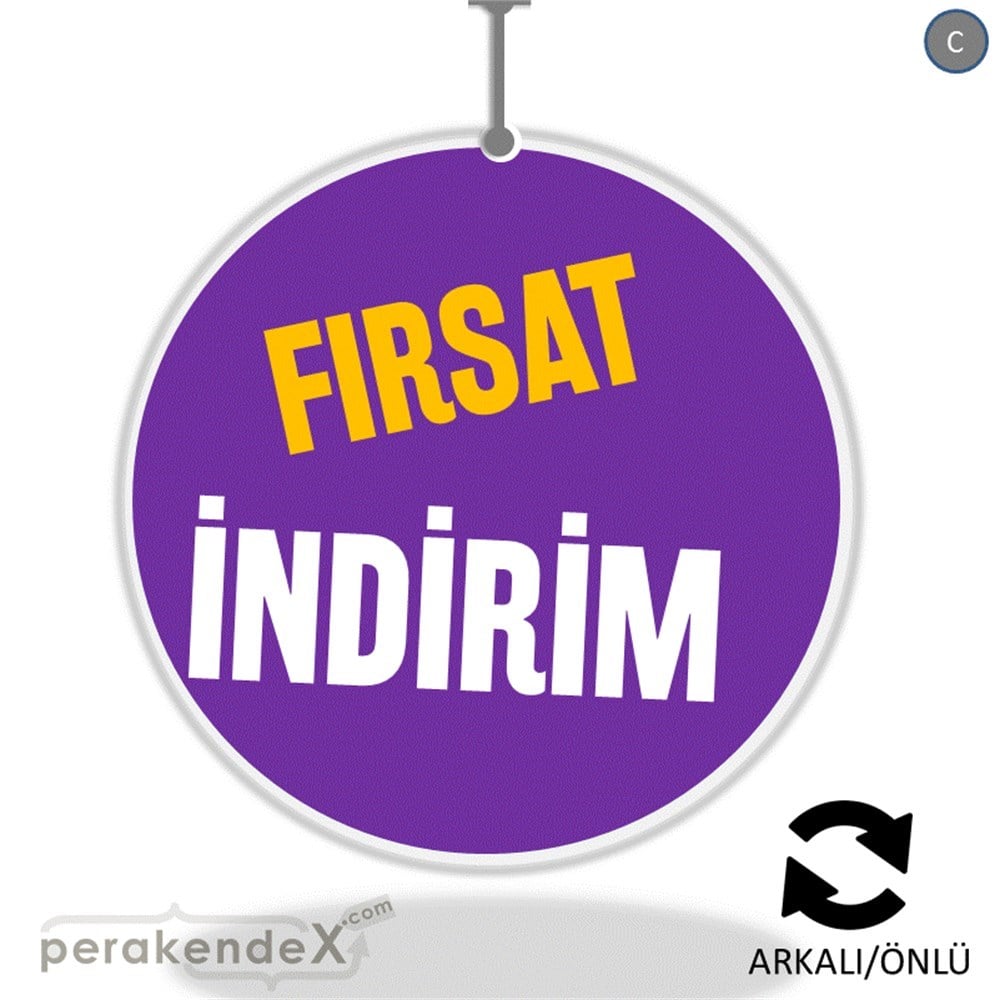 fırsat indirim DÖNKARTI -oval,çift yön baskı