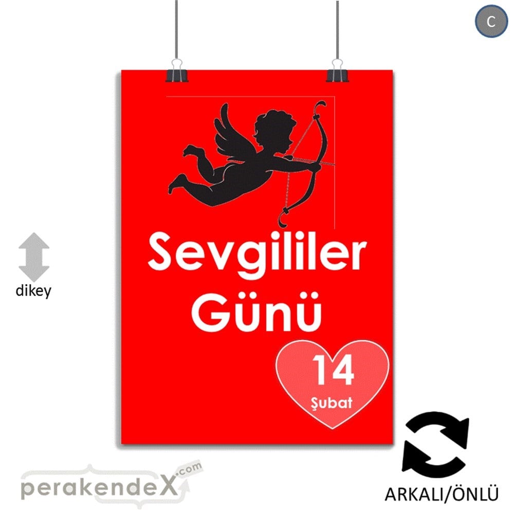 14 şubat sevgililer günü eros KAĞIT POSTER,  AFİŞ -dikdörtgen,çift yön baskı