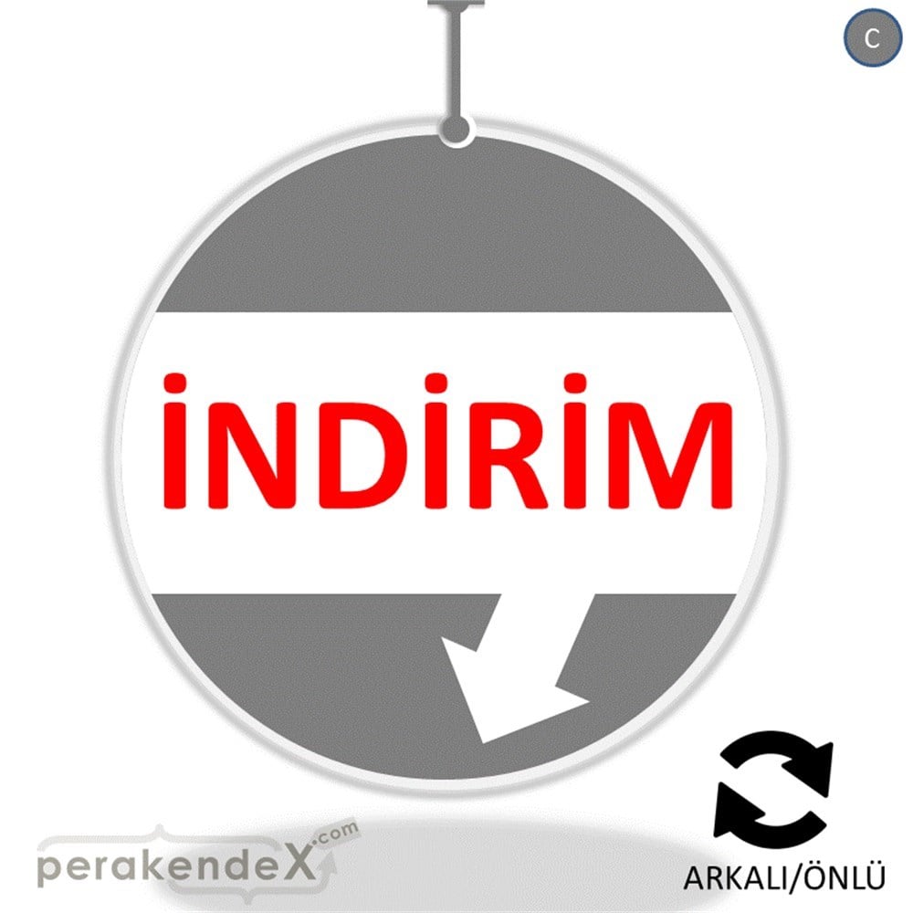 2 oklu indirim DÖNKARTI -oval,çift yön baskı