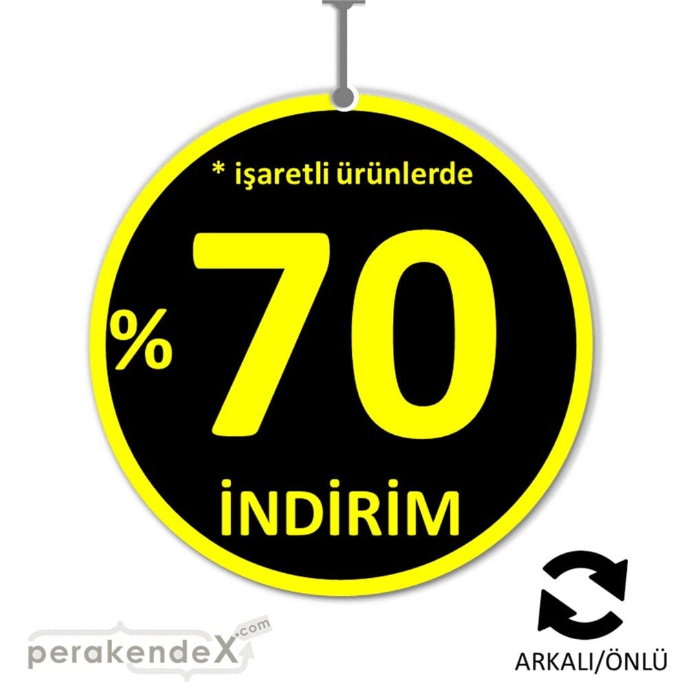yüzde 70 indirim * işaretli ürünlerde DÖNKARTI -oval,çift yön baskı