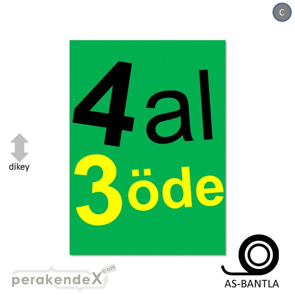 4 al 3 öde POSTERİ -dikdörtgen,tek yön baskı