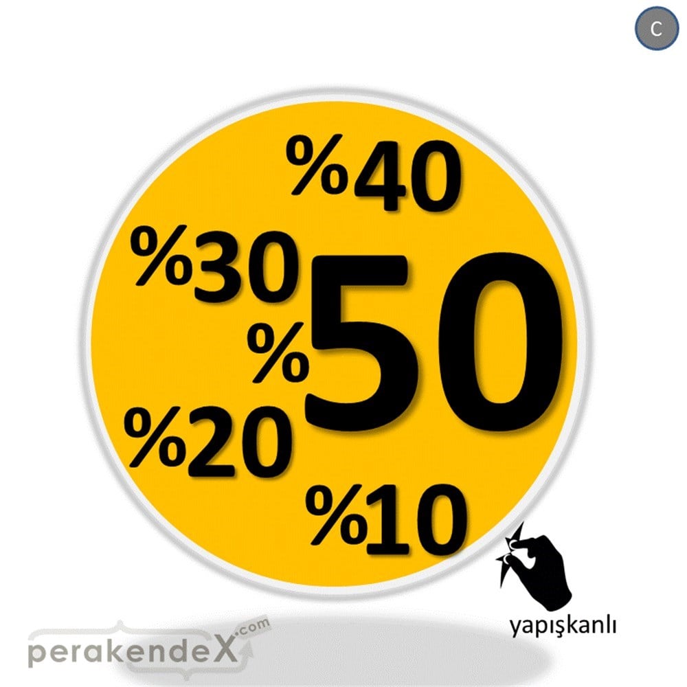 yüzde(50-40-30-20-10) indirim CAMA YAPIŞAN FOLYO -oval,tek yön baskı