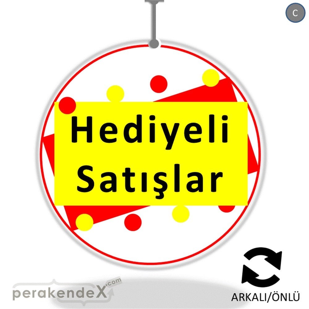 hediyeli satışlar DÖNKARTI -oval,çift yön baskı