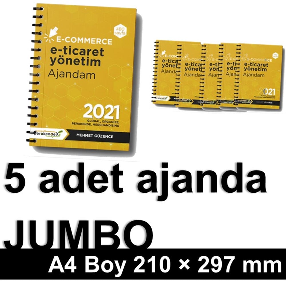 5 adet E-TİCARET YÖNETİM AJANDASI 2021 --Turuncu Renk - JUMBO BOY - 12 AYLIKmağaza yönetim ajandası