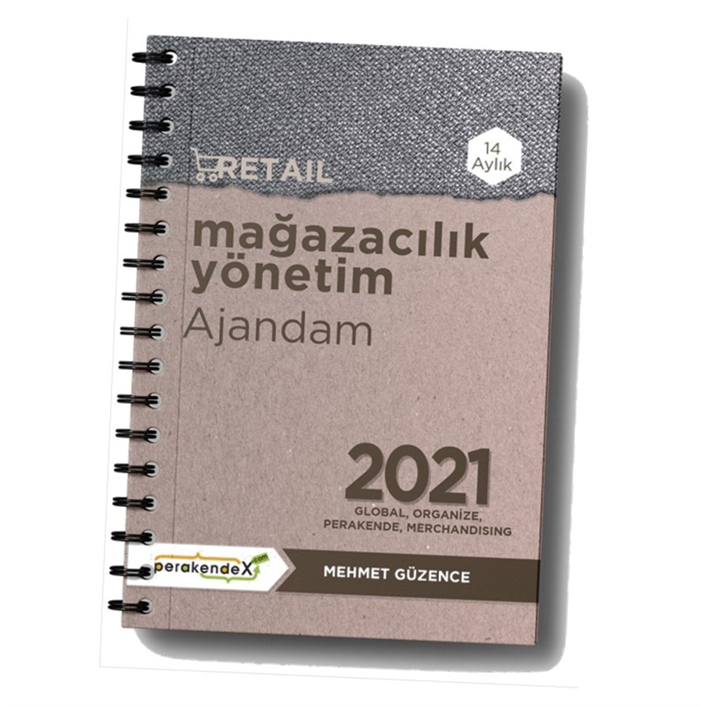 5 adet MAĞAZA YÖNETİM AJANDASI 2021 --Natürel Renk - JUMBO BOY - 14 AYLIKmağaza yönetim ajandası