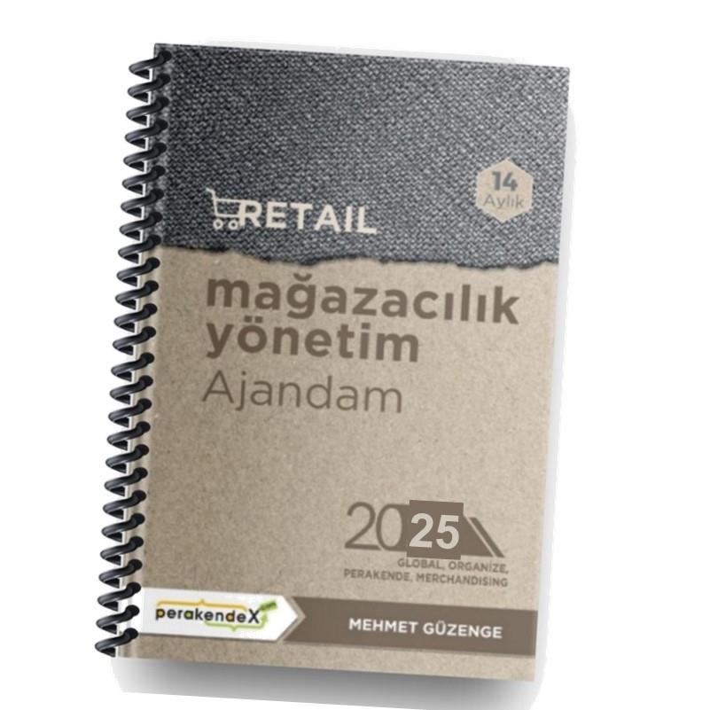 50 adet MAĞAZA YÖNETİM AJANDASI 2025 --Natürel -Standart Boy - 14 AYLIK//MAĞAZA YÖNETİM AJANDASI