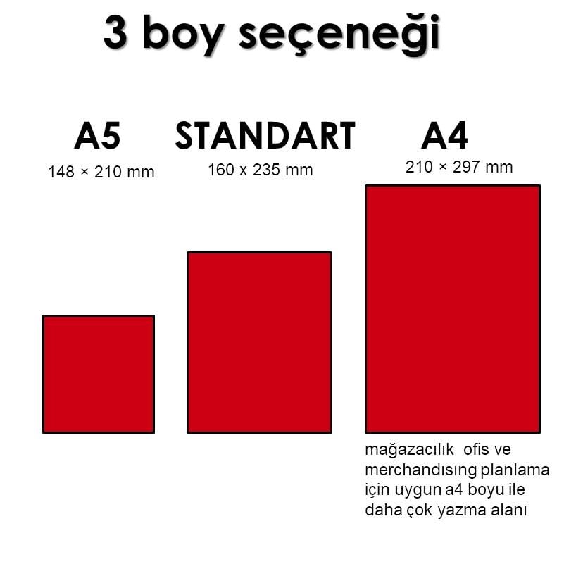 50 adet MAĞAZA YÖNETİM AJANDASI 2025 --Natürel -Standart Boy - 14 AYLIK//MAĞAZA YÖNETİM AJANDASI