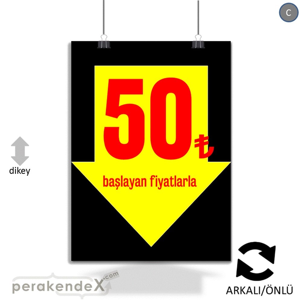 50 Tl Den Başlayan Fiyatlarla Fiyatlık KAĞIT POSTER,  AFİŞ -dikdörtgen,çift yön baskı