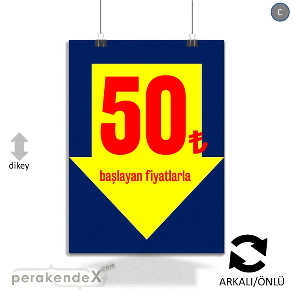 50 Tl Den Başlayan Fiyatlarla Fiyatlık KAĞIT POSTER,  AFİŞ -dikdörtgen,çift yön baskı