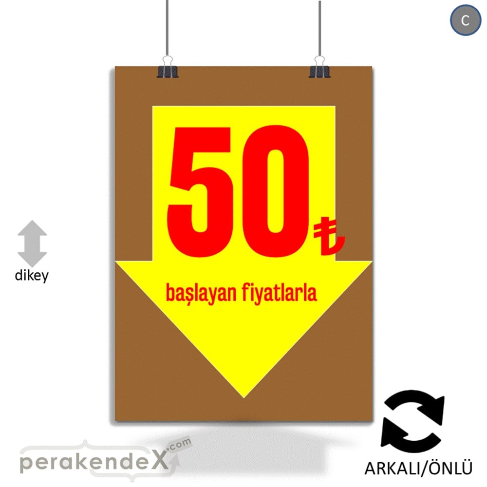 50 Tl Den Başlayan Fiyatlarla Fiyatlık KAĞIT POSTER,  AFİŞ -dikdörtgen,çift yön baskı