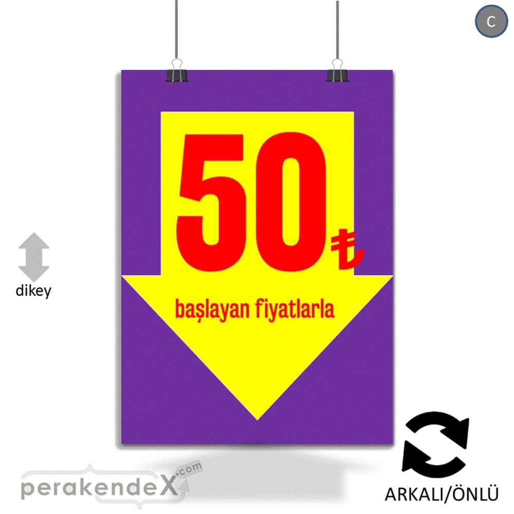 50 Tl Den Başlayan Fiyatlarla Fiyatlık KAĞIT POSTER,  AFİŞ -dikdörtgen,çift yön baskı