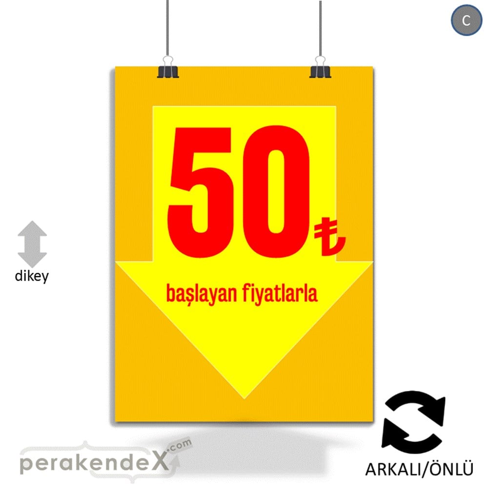 50 Tl Den Başlayan Fiyatlarla Fiyatlık KAĞIT POSTER,  AFİŞ -dikdörtgen,çift yön baskı