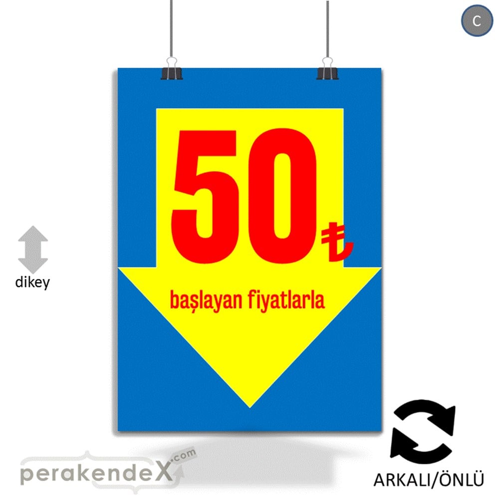 50 Tl Den Başlayan Fiyatlarla Fiyatlık KAĞIT POSTER,  AFİŞ -dikdörtgen,çift yön baskı
