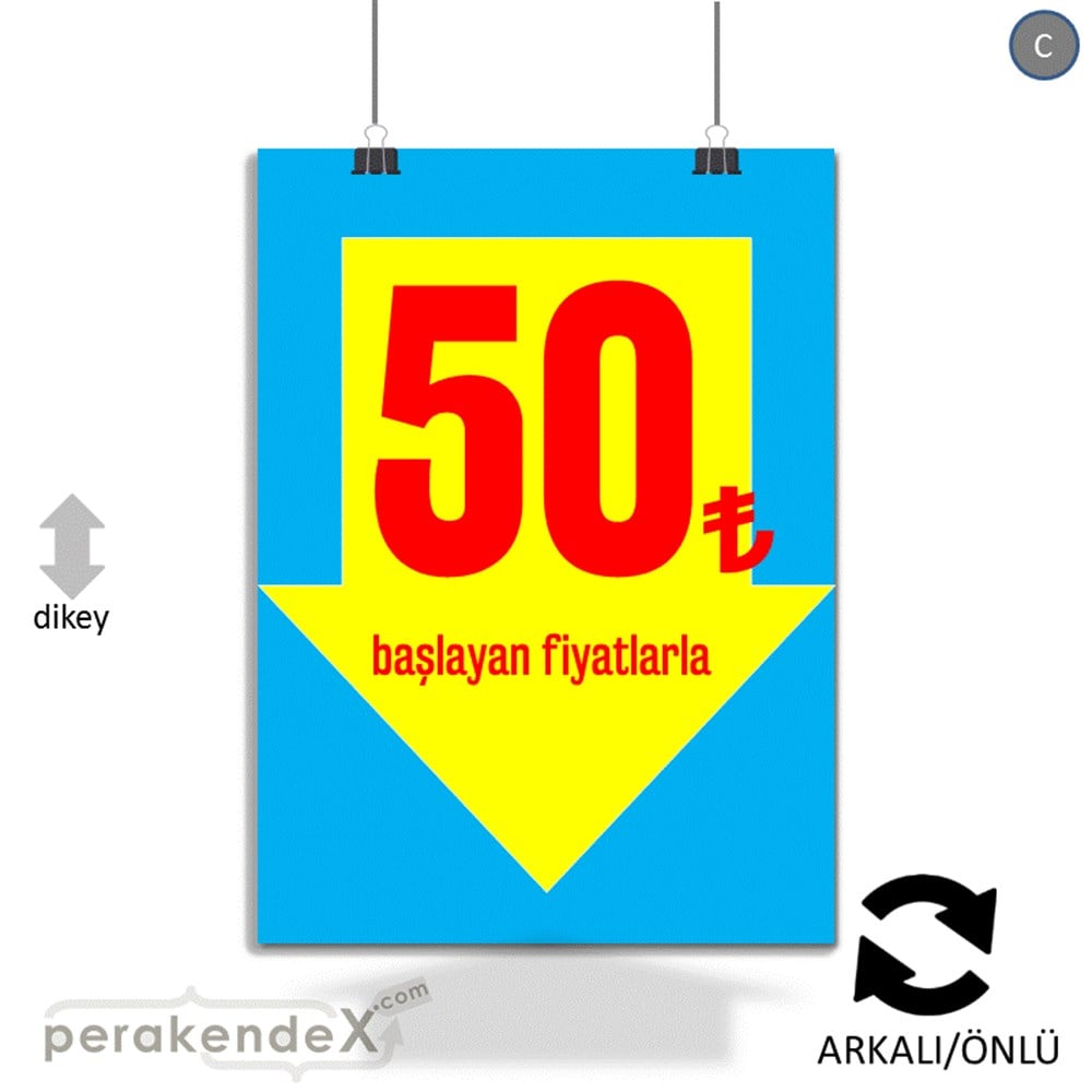 50 Tl Den Başlayan Fiyatlarla Fiyatlık KAĞIT POSTER,  AFİŞ -dikdörtgen,çift yön baskı