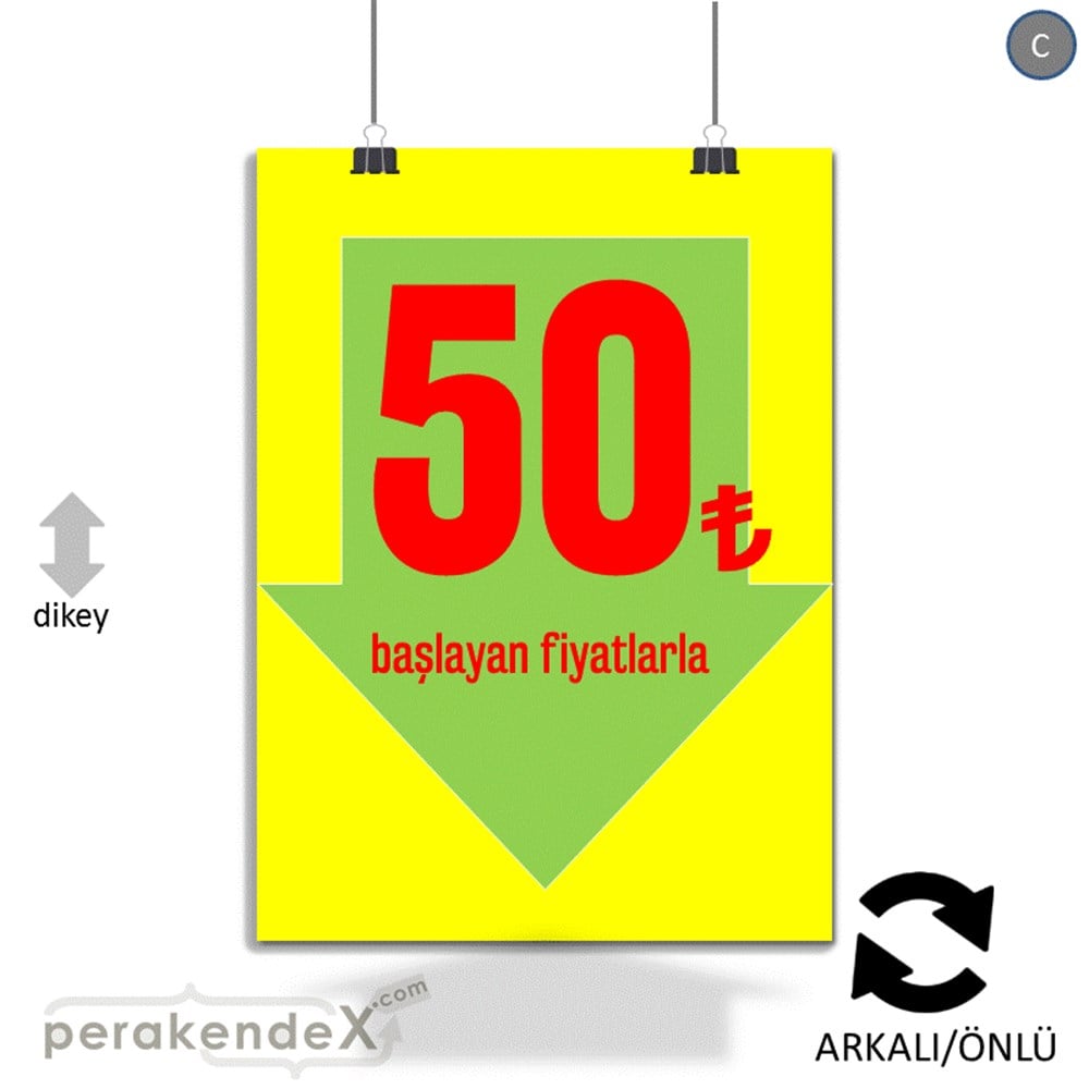 50 Tl Den Başlayan Fiyatlarla Fiyatlık KAĞIT POSTER,  AFİŞ -dikdörtgen,çift yön baskı
