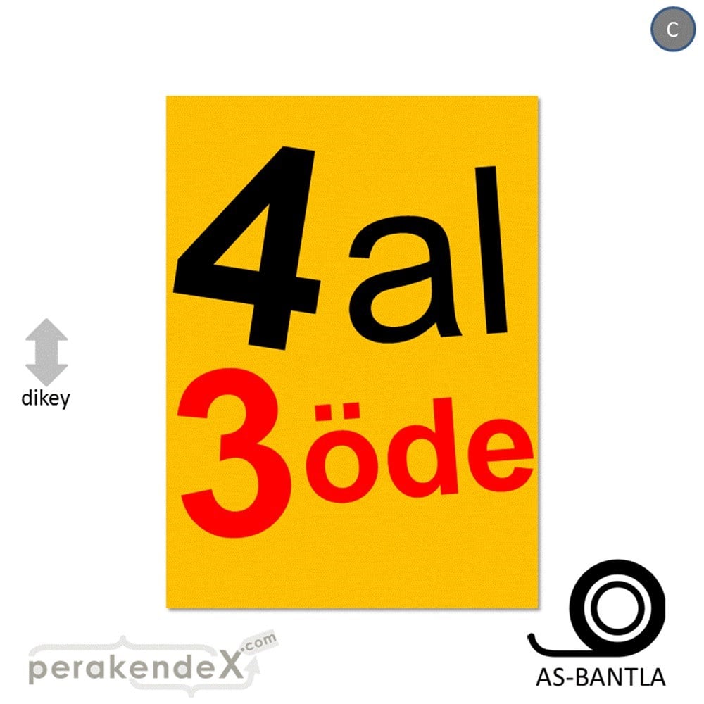 4 al 3 öde POSTERİ -dikdörtgen,tek yön baskı