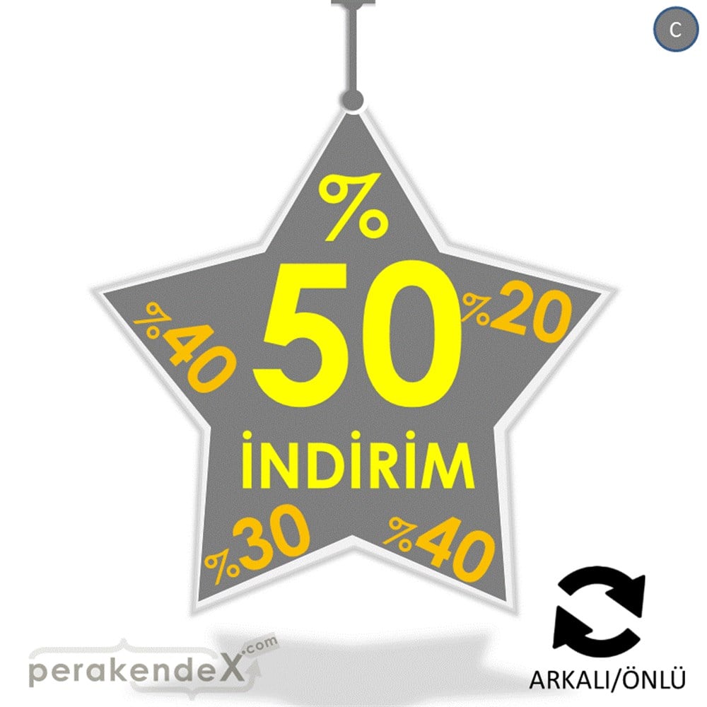 %50'Ye Kadar İndirim Yıldızlı Kademeli DÖNKART -yıldız,çift yön baskı