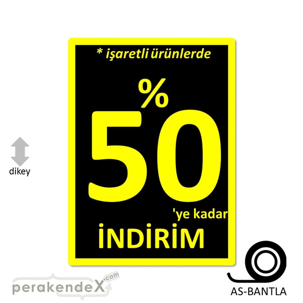 yüzde 50 ye varan indirim POSTERİ -dikdörtgen,tek yön baskı