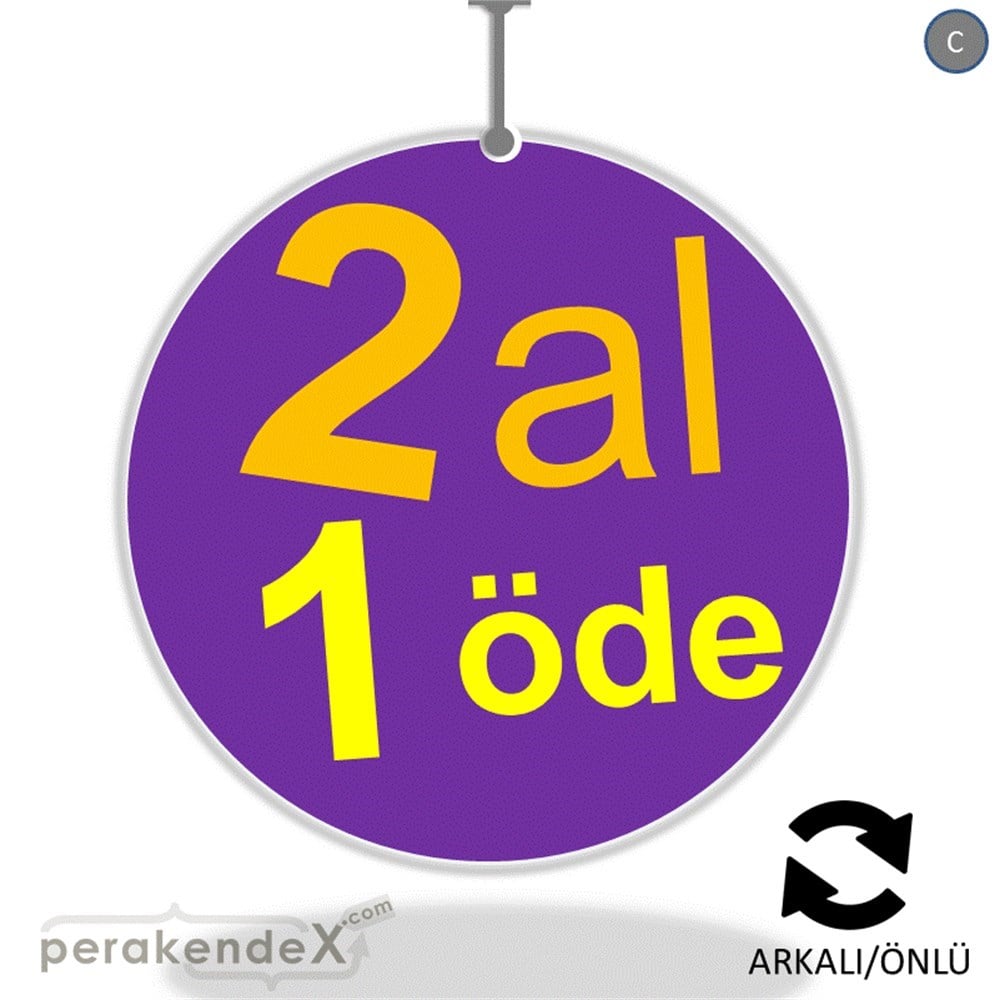 2 al 1 öde DÖNKARTI -oval,çift yön baskı
