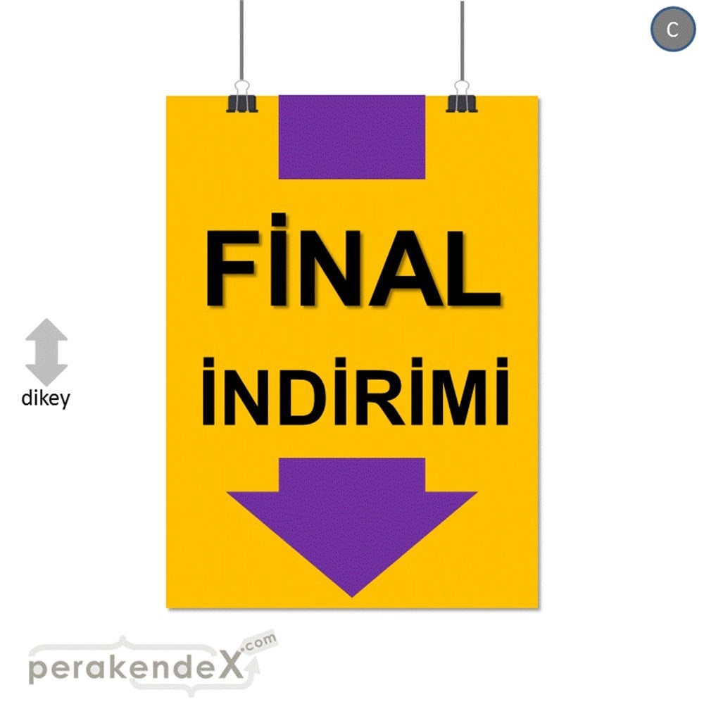 final indirimi SERT PLASTİK POSTER -dikdörtgen,tek yön baskı
