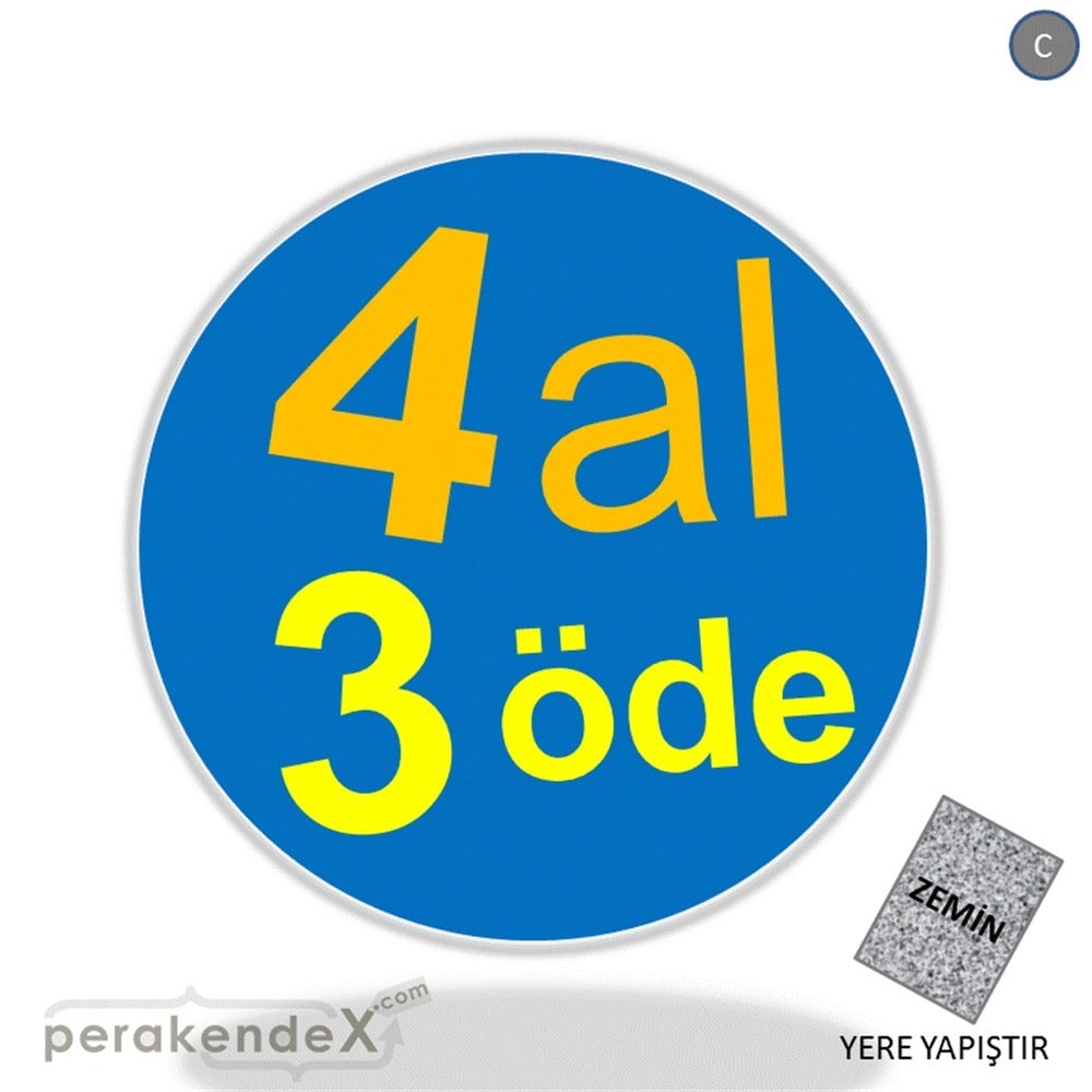 4 al 3 öde YER ZEMİNE YAPIŞIR -oval,tek yön baskı