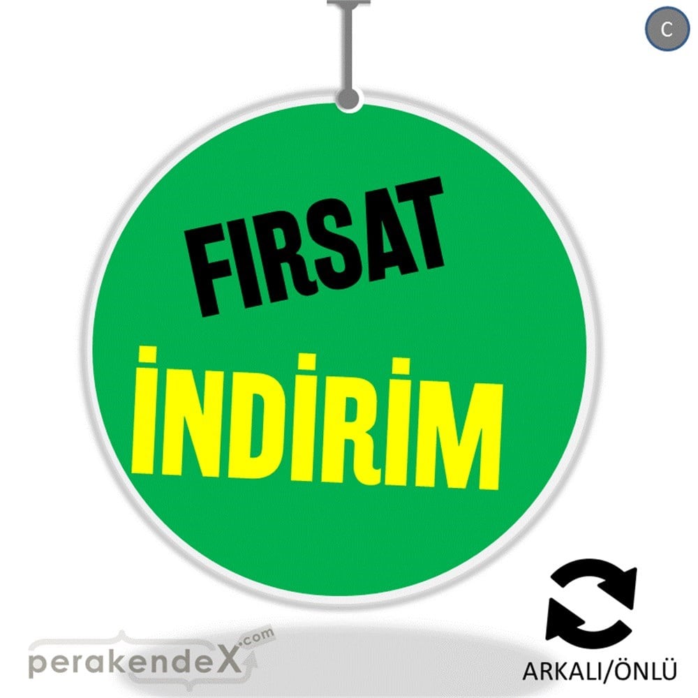 fırsat indirim DÖNKARTI -oval,çift yön baskı