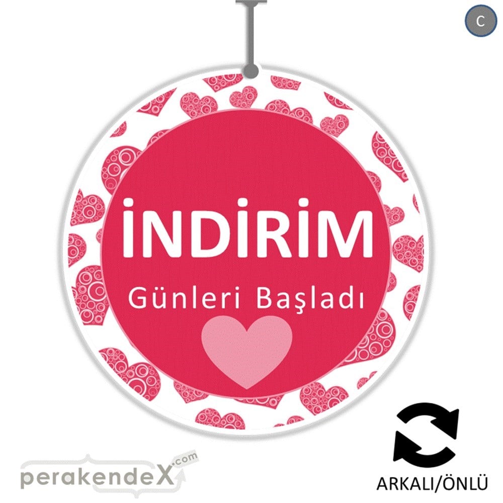 indirim günleri başladı DÖNKARTI -oval,çift yön baskı