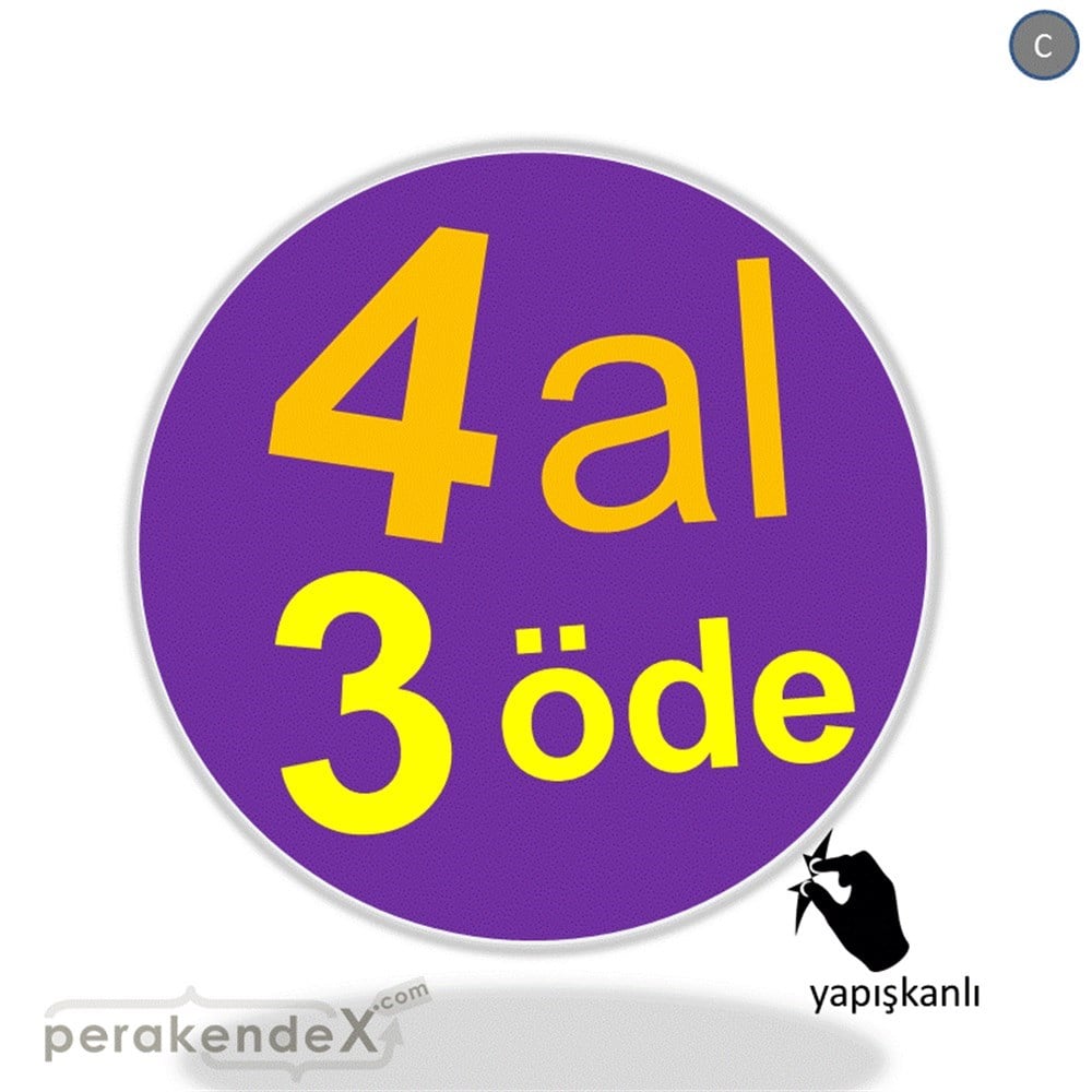 4 al 3 öde CAMA YAPIŞAN FOLYO -oval,tek yön baskı