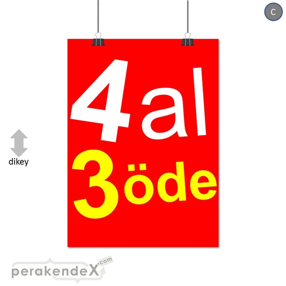 4 al 3 öde SERT PLASTİK POSTER -dikdörtgen,tek yön baskı