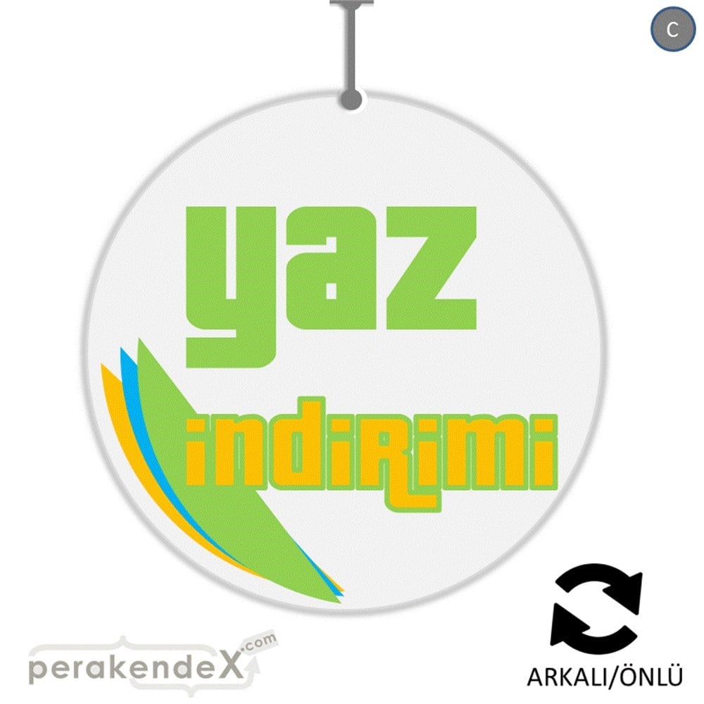 yaz indirimi DÖNKARTI -oval,çift yön baskı