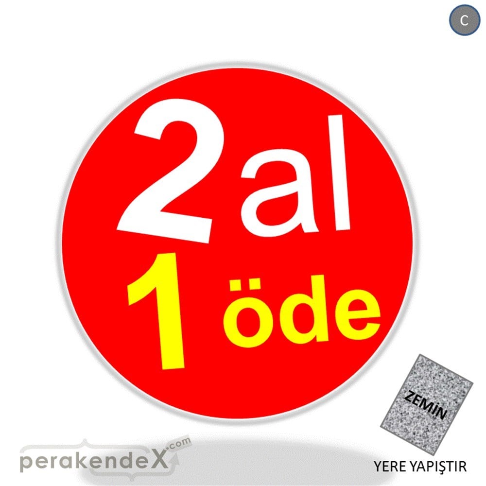 2 al 1 öde YER ZEMİNE YAPIŞIR -oval,tek yön baskı