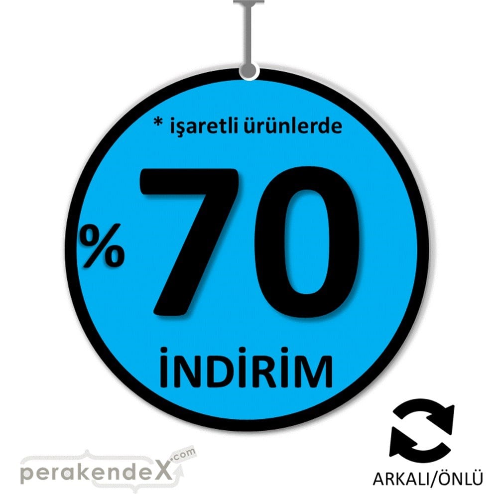 yüzde 70 indirim * işaretli ürünlerde DÖNKARTI -oval,çift yön baskı