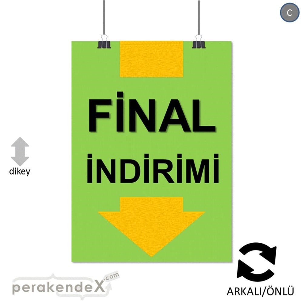 final indirimi SERT PLASTİK POSTER -dikdörtgen,çift yön baskı
