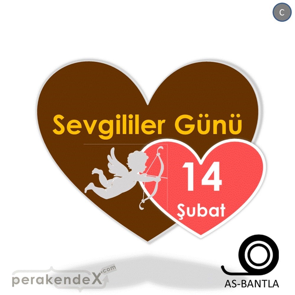 14 şubat sevgililer günü eros SERT PLASTİK POSTER,  AFİŞ -Kalp,tek yön baskı