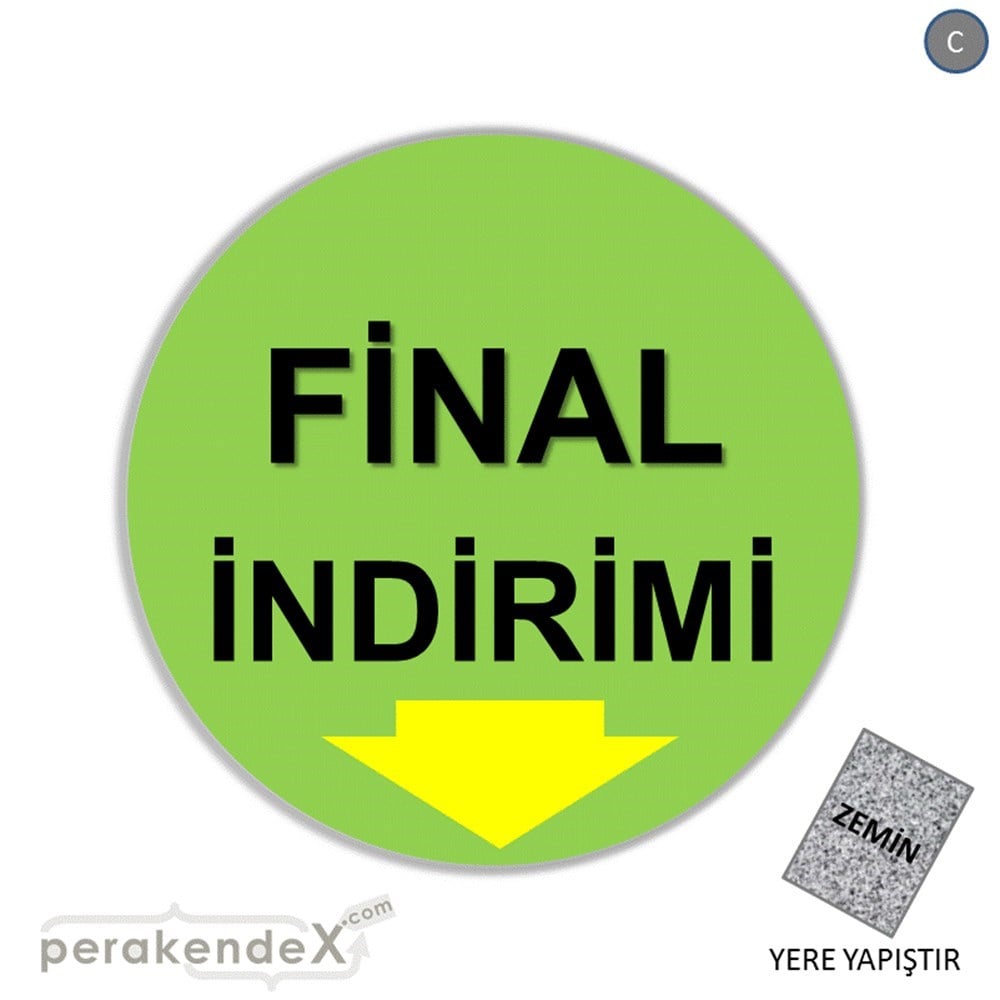 final indirimi YER ZEMİNE YAPIŞIR -oval,tek yön baskı