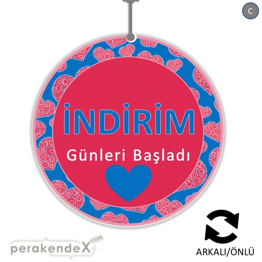 indirim günleri başladı DÖNKARTI -oval,çift yön baskı