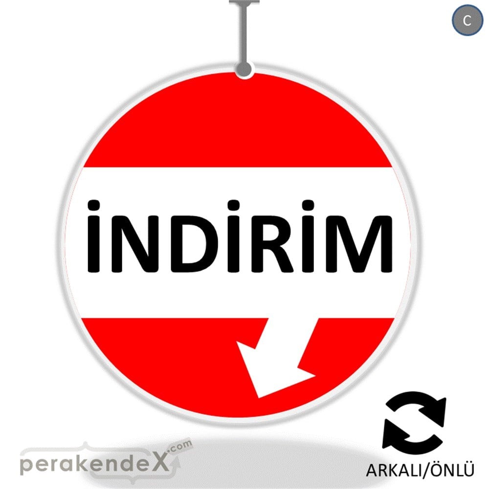 2 oklu indirim DÖNKARTI -oval,çift yön baskı